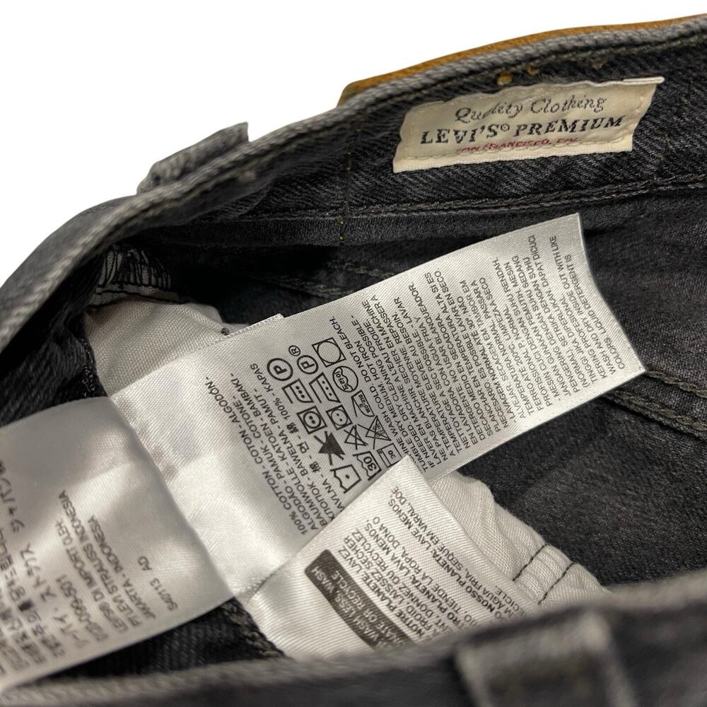 Levi Strauss &Co Black 501 Jeans Skinny ButtonFly Premium Denim Distressed 26x28 - Picture 5 of 11